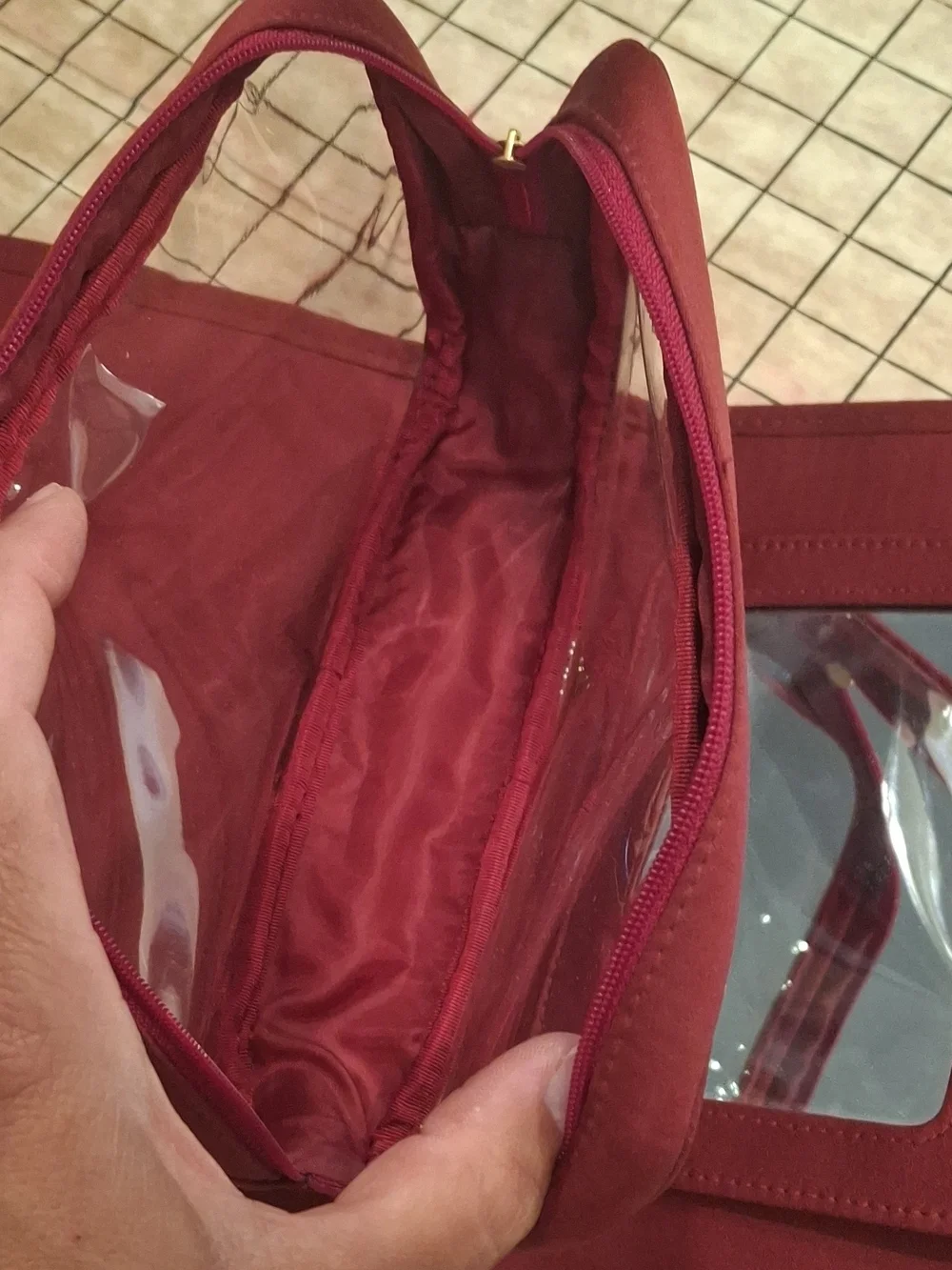 Bath & Body Works Red Tote with Gold Logo Tag
